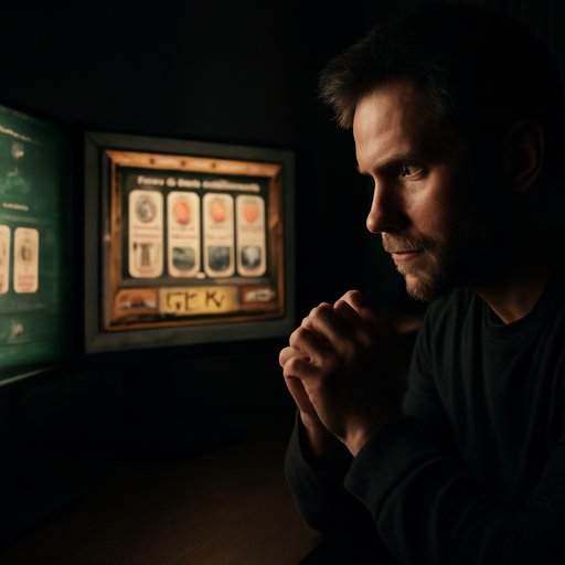 real money casino user pausing near window